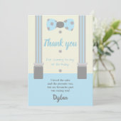 Onederful blue and gray bow Krawatte Einladung (Stehend Vorderseite)