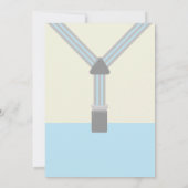 Onederful blue and gray bow Krawatte Einladung (Rückseite)