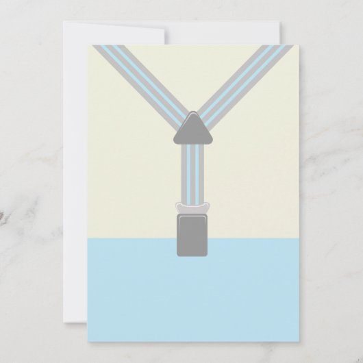 Onederful blue and gray bow Krawatte Einladung (Rückseite)