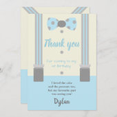 Onederful blue and gray bow Krawatte Einladung (Vorne/Hinten)