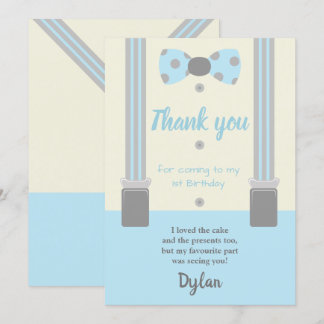 Onederful blue and gray bow Krawatte Einladung