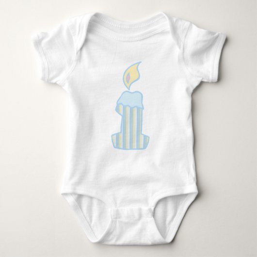 ONEderful Blue Candle Baby Strampler (Vorderseite)
