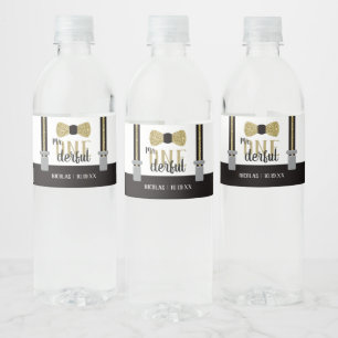 ONEderful Bottle Wrapper with Bow Krawatte Wasserflaschenetikett