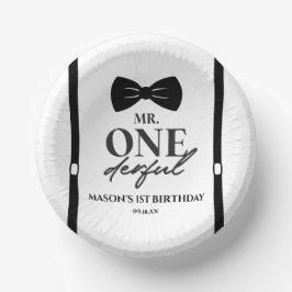 ONEderful Bowtie Erster 1. Geburtstag Party Pappteller