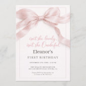 Onederful Coquette Bow Girl 1st Birthday Party Einladung (Vorderseite)