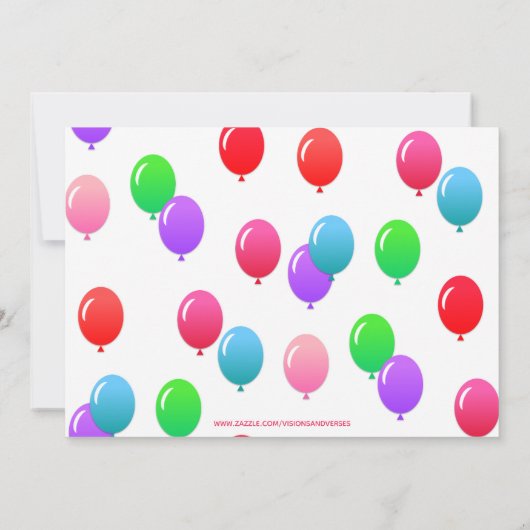 ONEderful First Birthday Balloon Pink Foto Einladung (Rückseite)