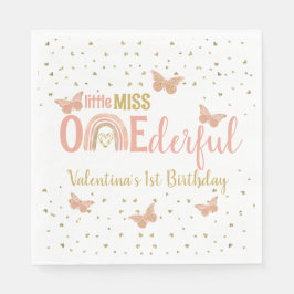 ONEderful First Birthday Imitats Glitzer Butterfli Serviette