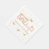 ONEderful First Birthday Imitats Glitzer Butterfli Serviette (Ecke)