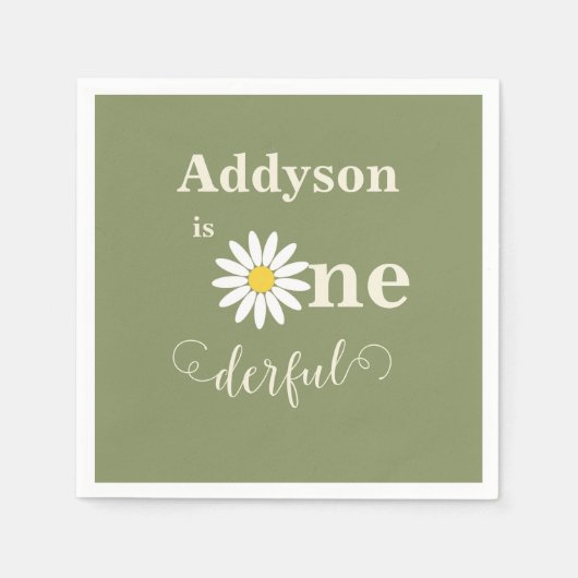 Onederful First Birthday Serviette (Vorderseite)