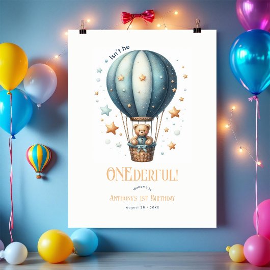 Onederful First Birthday Willkommen Poster