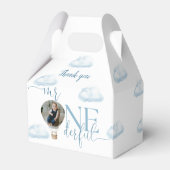 Onederful Foto Balloon Boy 1st Birthday Geschenkschachtel (Rückseite)