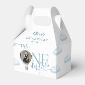 Onederful Foto Balloon Boy 1st Birthday Geschenkschachtel (Vorderseite)