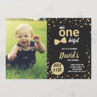 Onederful Gold Boy 1. Geburtstag mit Foto