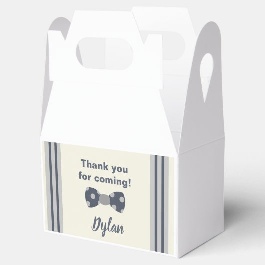 Onederful Marine and gray bow Krawatte Geschenkschachtel (Geöffnet)