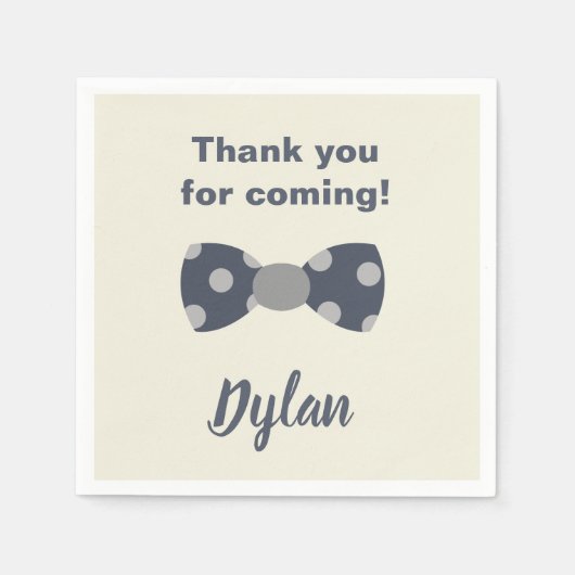 Onederful Marine and gray bow Krawatte Serviette (Vorderseite)