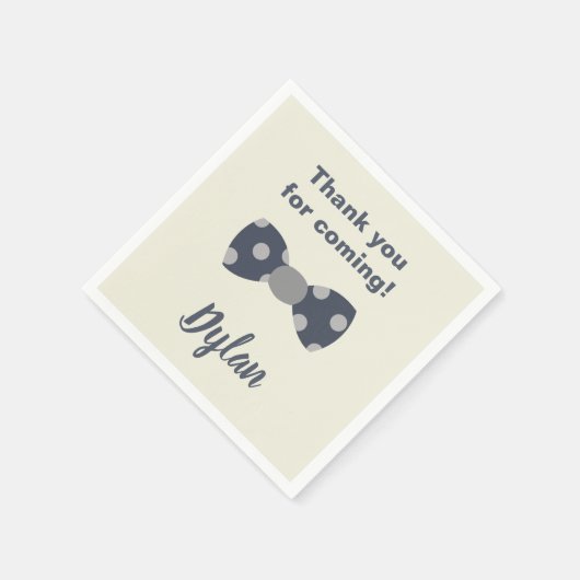 Onederful Marine and gray bow Krawatte Serviette (Ecke)