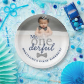 Onederful Navy & Silver Birthday Paper Tellers Pappteller (Party)