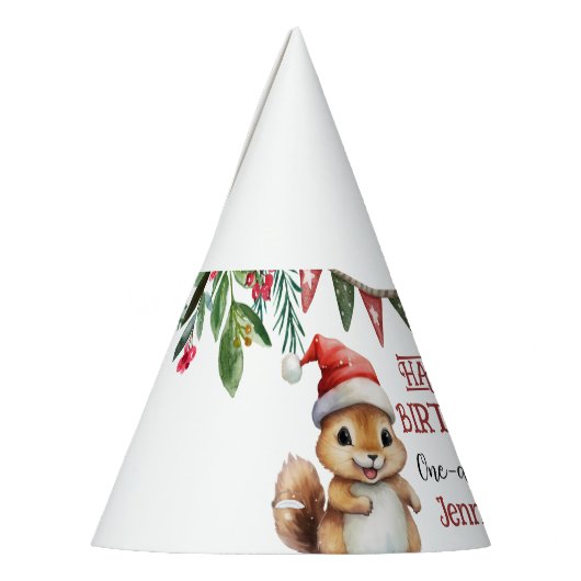 ONEderful Niedlich Eichhörnchen 1st Birthday Party Partyhütchen (Links)