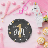 Onederful Party Paper Tellers Boy Black Gold Pappteller (Party)