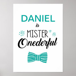 Onederful Party Sign Poster