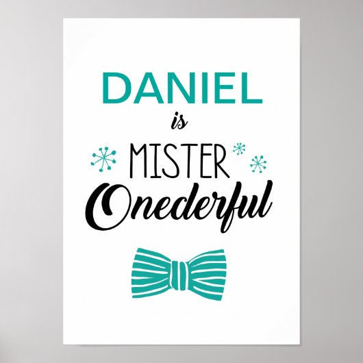Onederful Party Sign Poster (Vorne)