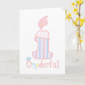 ONEderful rosa Kerze Karte (Gelbe Blume)