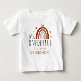 Onederful Terracotta Rainbow 1. Geburtstag Baby T-shirt