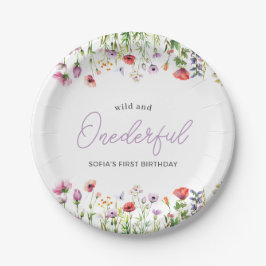 Onederful Wildflower First Birthday Paper Plate Pappteller
