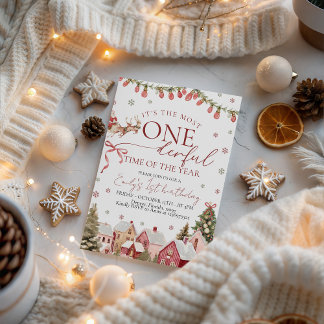 ONEderful Winter Birthday Invitation Einladung