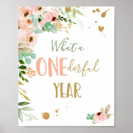 Onederful Year Miss Onederful Girl Birthday Sign Poster