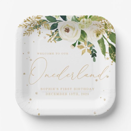 Onederland Eins erster Geburtstag Pappteller (Vorderseite)
