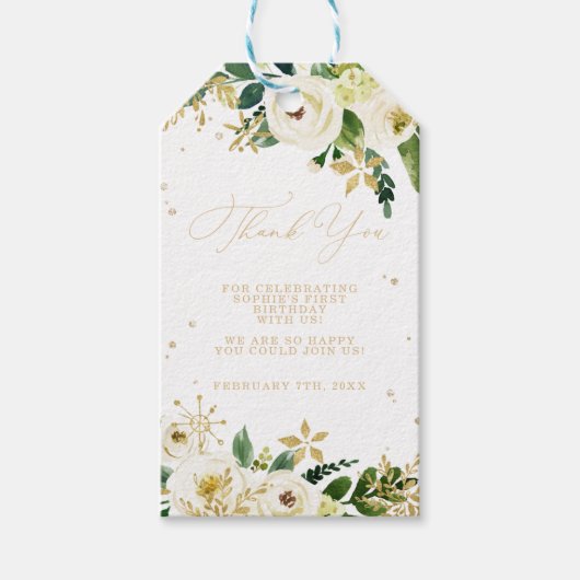 Onederland First Birthday Vielen Dank Geschenkanhänger (Vorderseite)