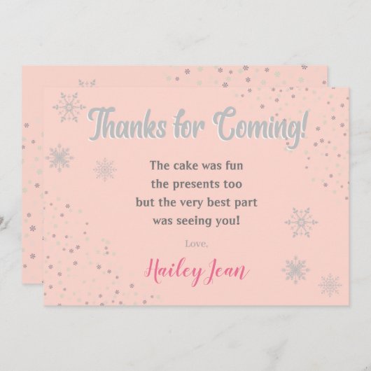 Onederland Girls 1. Geburtstag Dankeschön Karte (Vorne/Hinten)