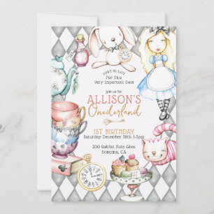 Onederland Tea Tea Party Einladung