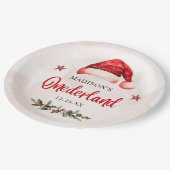 Onederland Weihnachtsmannmütze 1. Geburtstag Pappteller (Schrägansicht)