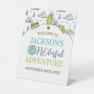Oneful Adventure Welcome Pedestal Sign Sockelschild