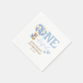 Oneful Bären Hot Air Ballon 1. Geburtstag Serviette (Ecke)