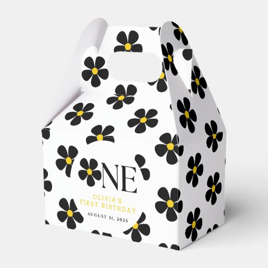 Oneful Floral 1. Geburtstag Party Geschenkschachtel (Vorderseite)