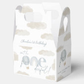 Oneful Hot Air Ballon Blue 1. Geburtstag Geschenkschachtel (Geöffnet)