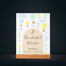Oneful World Hot Air Ballon 1. Geburtstag Acrylschild