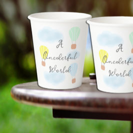 Oneful World Hot Air Ballon 1. Geburtstag Pappbecher