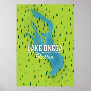 Onega-See, Russland, Reiseplan Poster