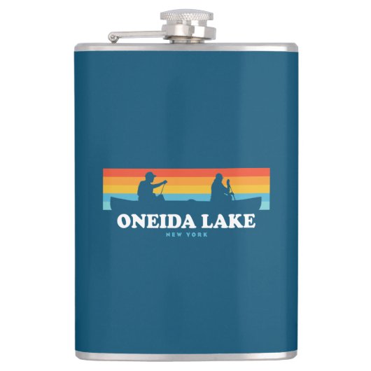 Oneida Lake New York Canoe Flachmann (Vorderseite)