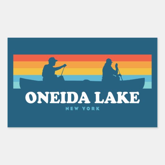 Oneida Lake New York Canoe Rechteckiger Aufkleber (Vorderseite)