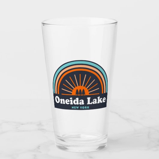 Oneida Lake New York Rainbow Glas (Vorderseite)