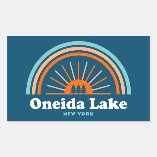 Oneida Lake New York Rechteckiger Aufkleber (Vorderseite)