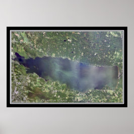 Oneida Lake New York Satellite Poster Karte