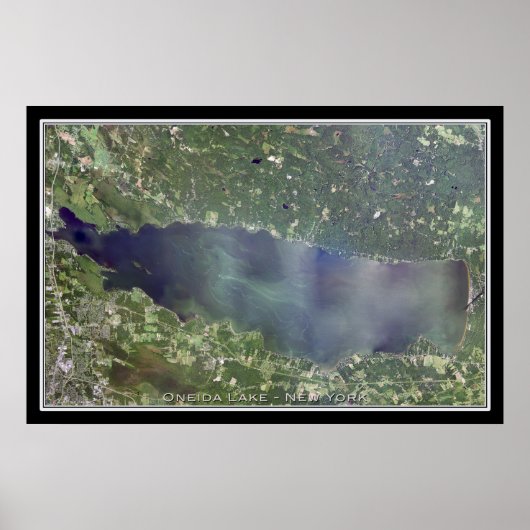 Oneida Lake New York Satellite Poster Karte (Vorne)