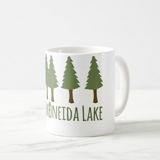 Oneida Lake Rustic Camping Pine Trees Woods Forest Kaffeetasse (VorderseiteRechts)