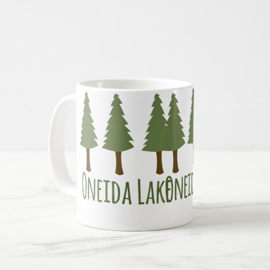 Oneida Lake Rustic Camping Pine Trees Woods Forest Kaffeetasse (Vorderseite Links)